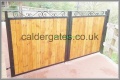 Sherwood Steel Framed Metal Driveway Gate With Wood Infill